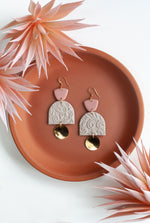 Bella Blush and Nude Lace Clay Earrings