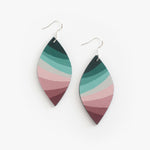 Bryn Hand-Painted Earrings in Teals and Pinks