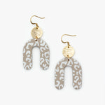 White Leopard Clay Earrings