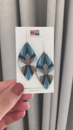 Nova Hand-Painted Earrings in Blues