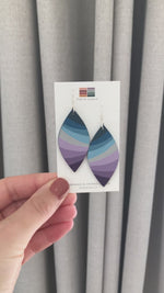 Bryn Hand-Painted Earrings in Blues and Purples