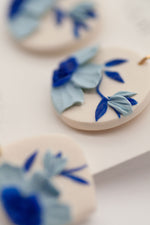 Delft Blue Mini Floral Earrings