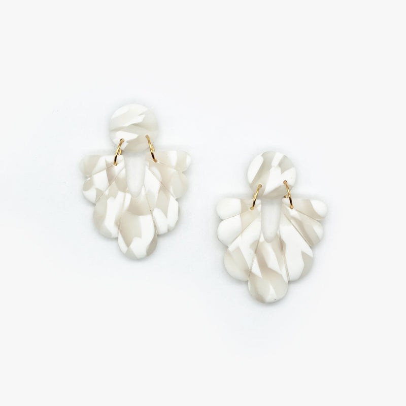 Guardian Earrings in Scattered White