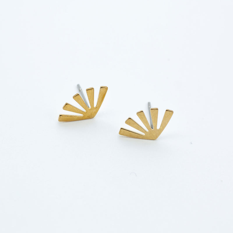 Mini Gold Sunburst Stud Earrings
