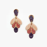 Mulberry, Peach and Terra Cotta Porcelain Dangle Earrings