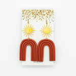 Olivia - Clay Arch Earrings in Terracotta
