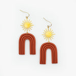 Olivia - Clay Arch Earrings in Terracotta