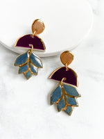 Arch and Lotus Porcelain Dangle Earrings