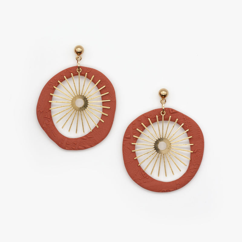 Terra Cotta Sunburst Earrings