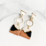 Triangle and Arch Porcelain Dangle Earrings